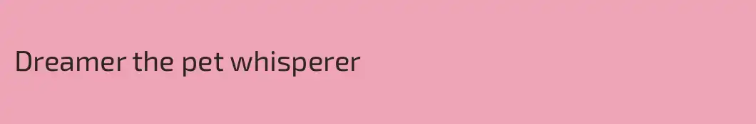 Dreamer the pet whisperer 